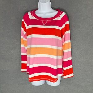 T by Talbots Womens Striped‎ Long Sleeve Top XS UPF 50+ Cotton Blend Outdoors